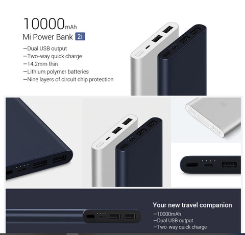 10000mAh Slim Fast Charge Dual-USB Power Bank
