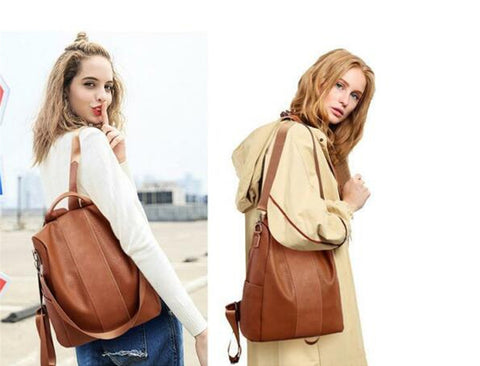 Ladies Leather Fashion Backpack