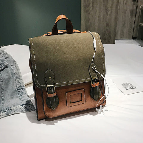 Vintage PU Leather Women's Backpack