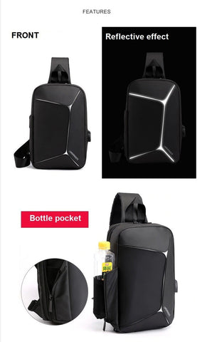 One-Strap Urban Crossbody Smart Backpack with USB Charging Port