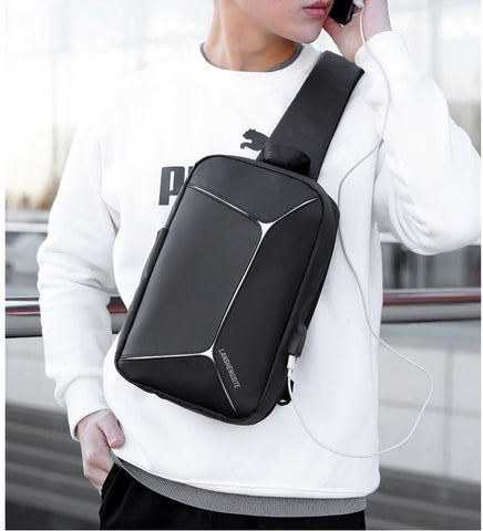 One-Strap Urban Crossbody Smart Backpack with USB Charging Port