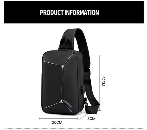One-Strap Urban Crossbody Smart Backpack with USB Charging Port