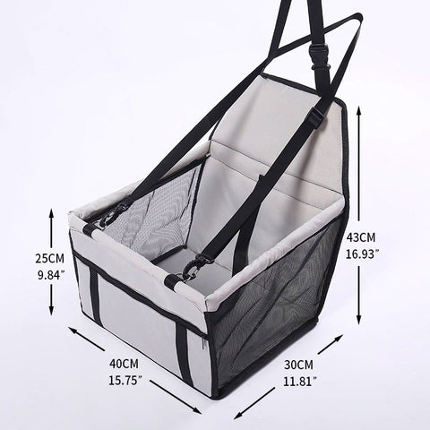 Folding Travel Dog Car Seat for Front or Back Seat