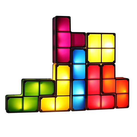 Stackable LED Retro Block Puzzle Lamp