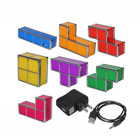 Stackable LED Retro Block Puzzle Lamp