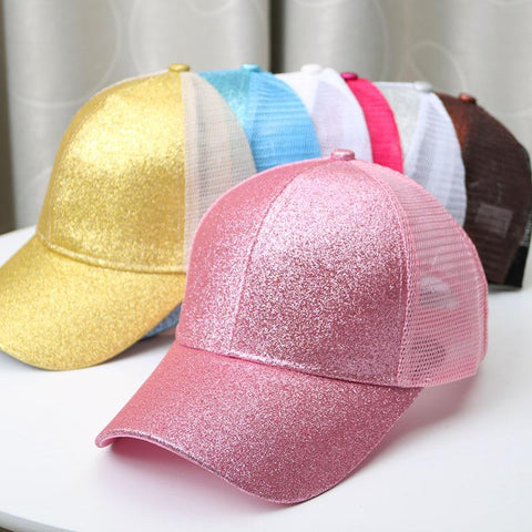 Summer 2020 Women's Glitter Ponytail Snapback - New Trend Gadgets