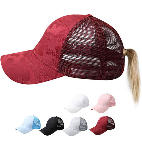 Women's Camouflauge Ponytail Baseball Cap