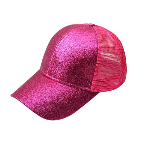 Women's Glitter Ponytail Snapback Hat