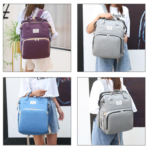 Multifunctional Diaper Bag Backpack Crib