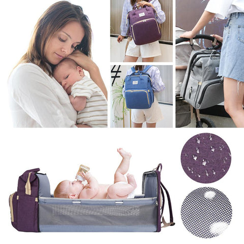 Multifunctional Diaper Bag Backpack Crib