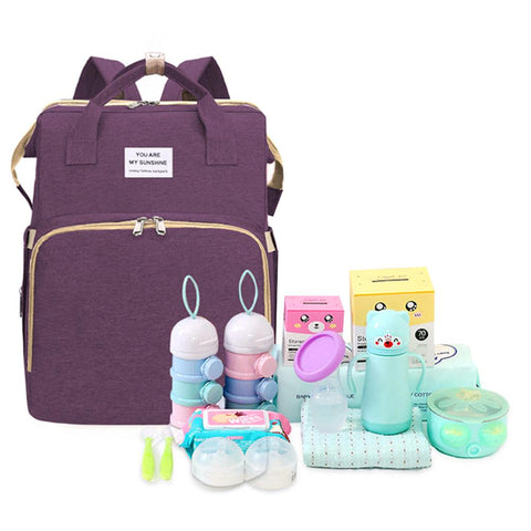 Multifunctional Diaper Bag Backpack Crib
