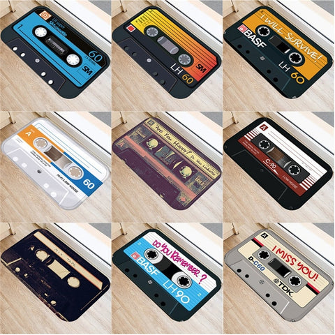 1980s Vintage Retro-Cassette Tape Door Mat