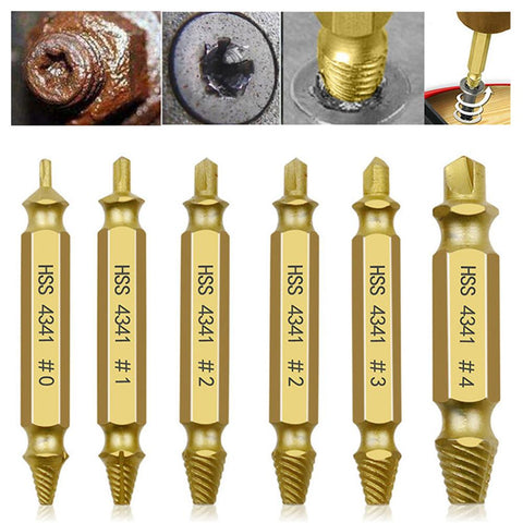 6pcs Damaged Screw Extractor Kit