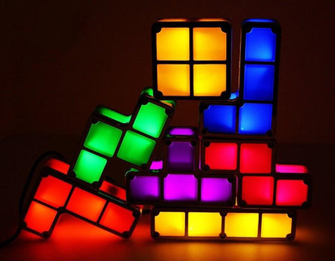 Stackable LED Retro Block Puzzle Lamp