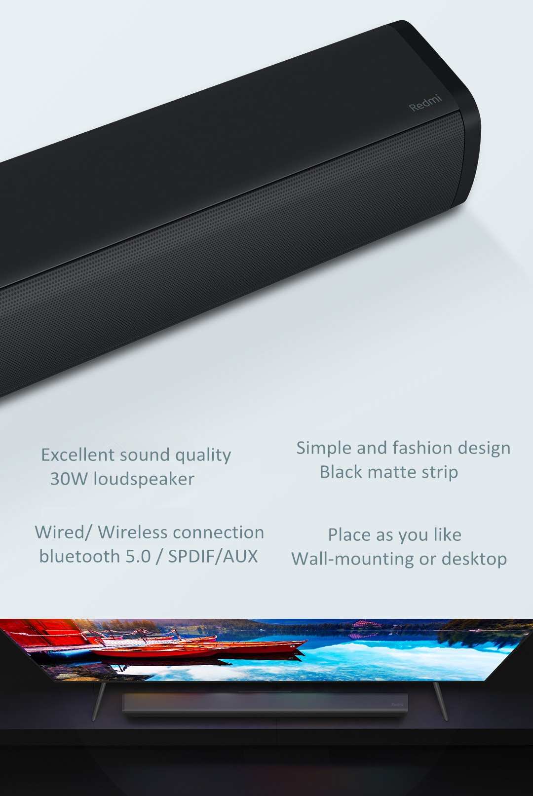 Parlante barra de sonido Xiaomi Mi TV Soundbar Bluetooth 30w — Electroventas