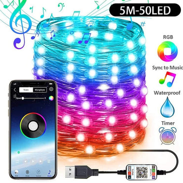 Smartphone App-Controled LED String Christmas Lights