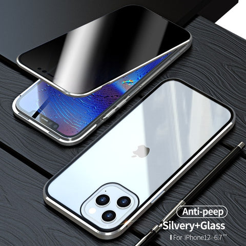 Magnetic Tempered Glass iPhone Privacy Case