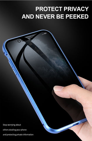 Magnetic Tempered Glass iPhone Privacy Case