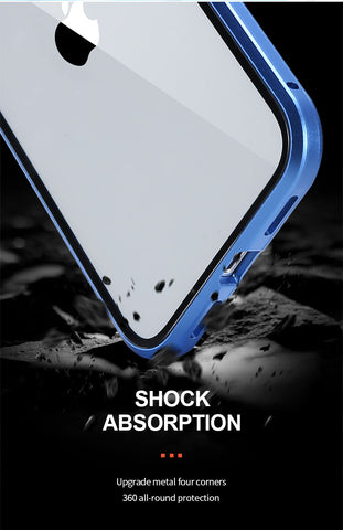 Magnetic Tempered Glass iPhone Privacy Case