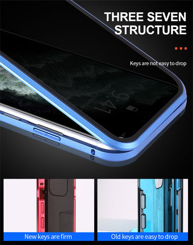 Magnetic Tempered Glass iPhone Privacy Case