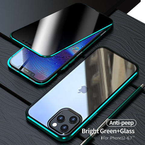 Magnetic Tempered Glass iPhone Privacy Case