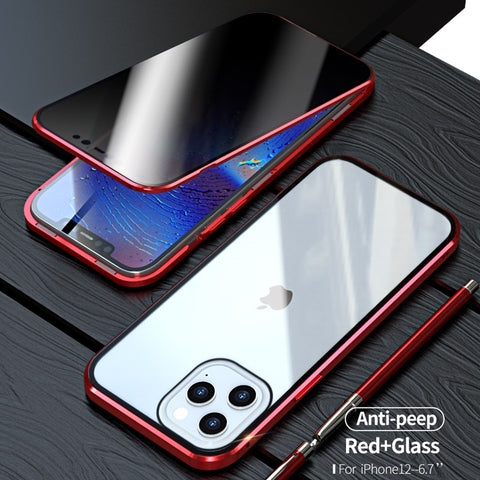 Magnetic Tempered Glass iPhone Privacy Case