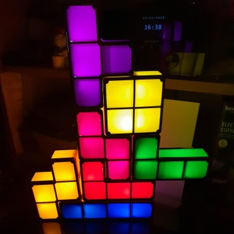 Stackable LED Retro Block Puzzle Lamp