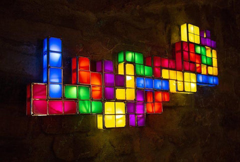 Stackable LED Retro Block Puzzle Lamp