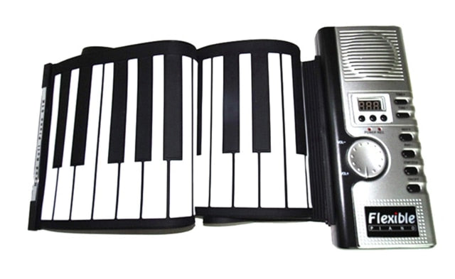 Black Plastic Flexible 61 Keys Roll-up Piano Keyboard, For Music