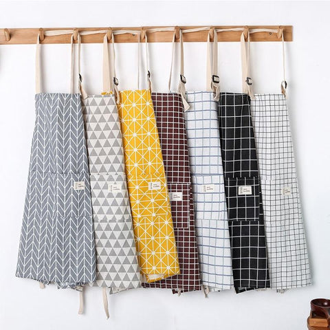 Adjustable Unisex Cotton/Linen Kitchen Apron (Multi-Patterned) - New Trend Gadgets
