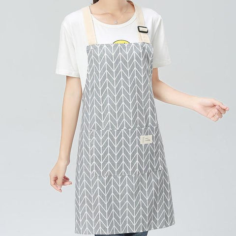 Adjustable Unisex Cotton/Linen Kitchen Apron (Multi-Patterned) - New Trend Gadgets