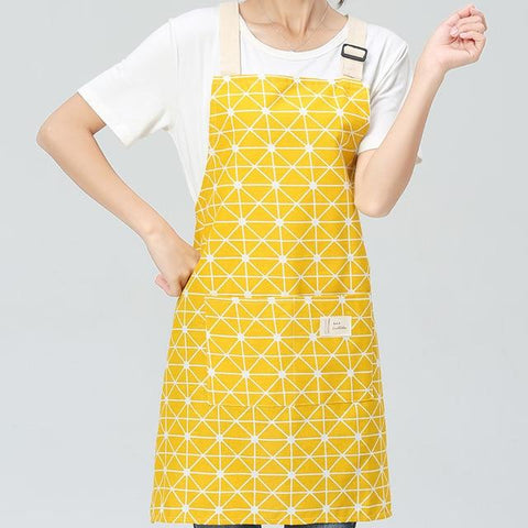 Adjustable Unisex Cotton/Linen Kitchen Apron (Multi-Patterned) - New Trend Gadgets