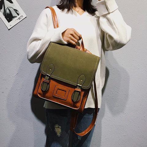 Vintage PU Leather Women's Backpack