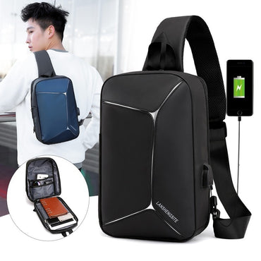 One-Strap Urban Crossbody Smart Backpack with USB Charging Port